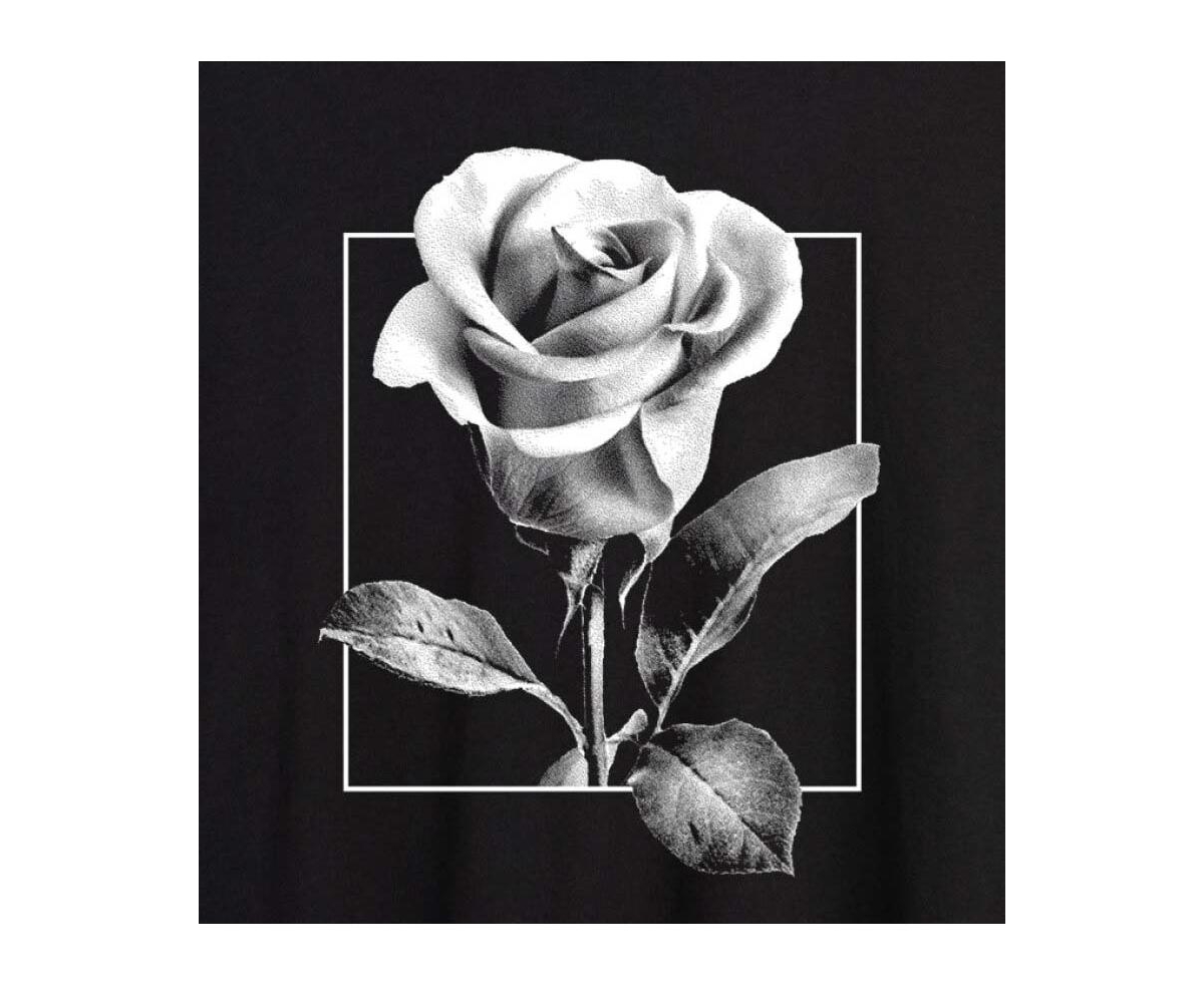 Good Vibes Llc Hybrid Apparel Trendy Juniors Rose Graphic Oversized Tee In Black