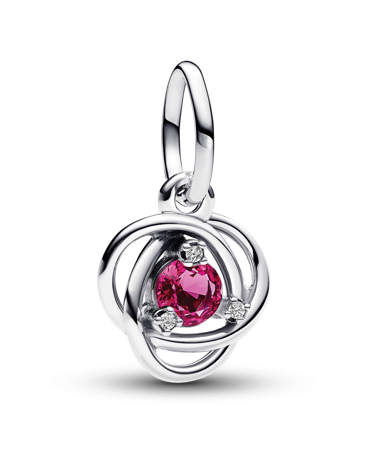 Pandora Sterling Silver Birthday Circle Stone Dangle Charm In Silver