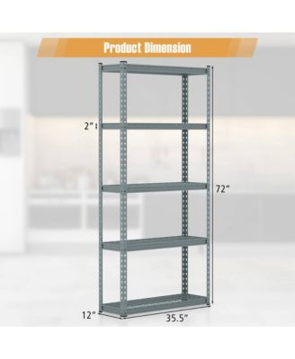 4 PCS 5-Tier Heavy Duty Storage Shelf Storage Utility Rack Shelf with Anti-tipping Device