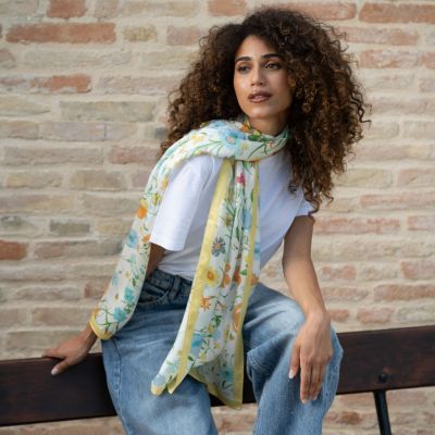 Primavera - Long Satin Silk Scarf for Women