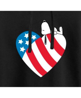 Trendy Juniors Peanuts Snoopy Flag Graphic Cropped Hoodie