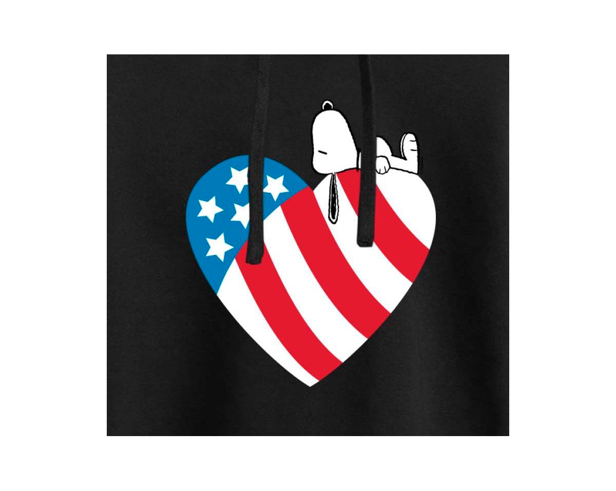 HYBRID APPAREL TRENDY JUNIORS PEANUTS SNOOPY FLAG GRAPHIC CROPPED HOODIE 