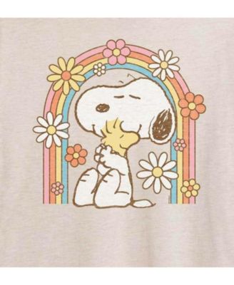 Trendy Juniors Peanuts Floral Graphic Oversized Tee