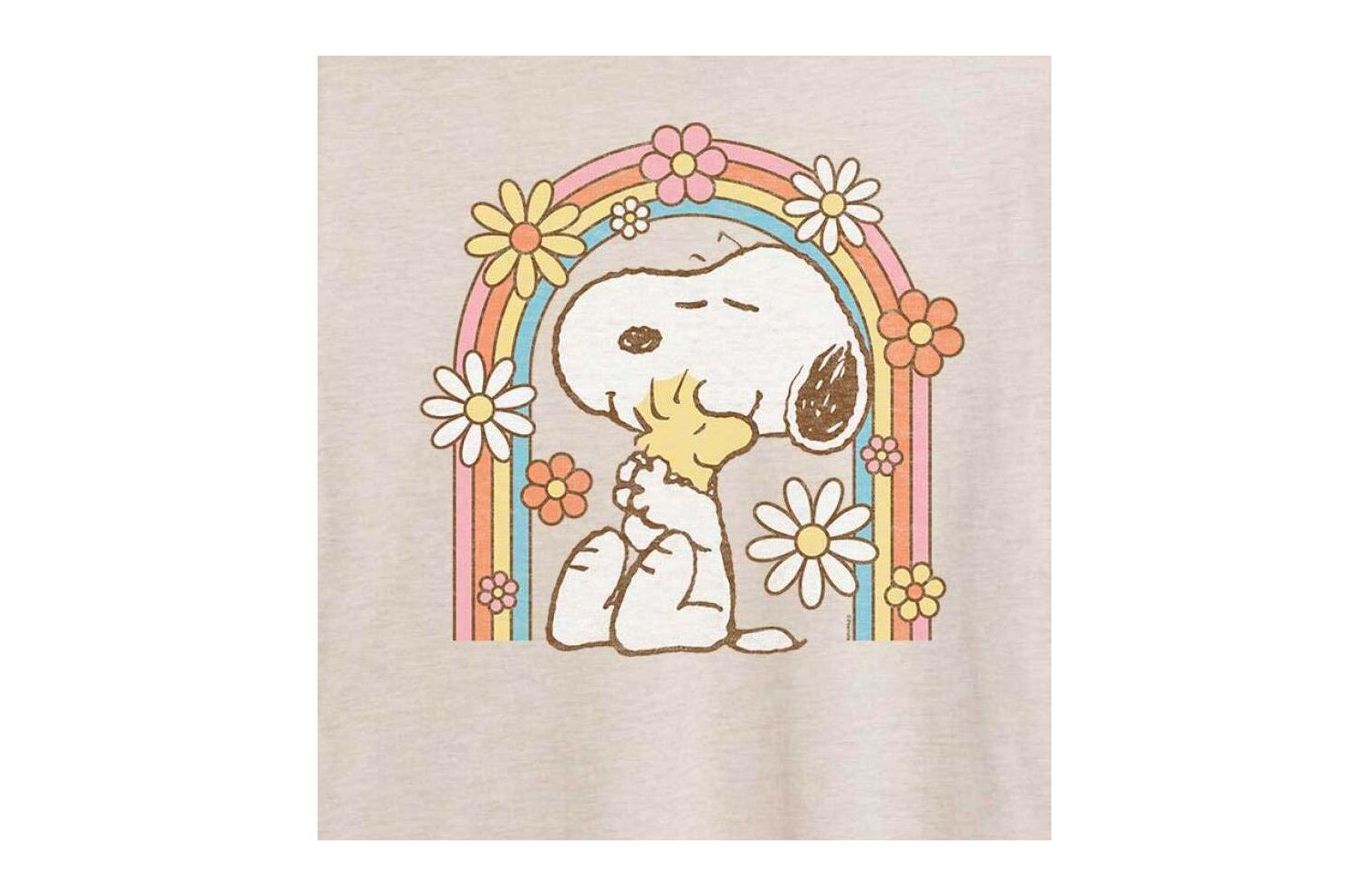 Trendy Juniors Peanuts Floral Graphic Oversized Tee
