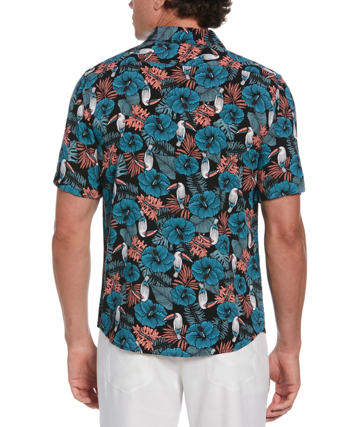 Cubavera Men's Toucan Hibiscus-Print Shirt