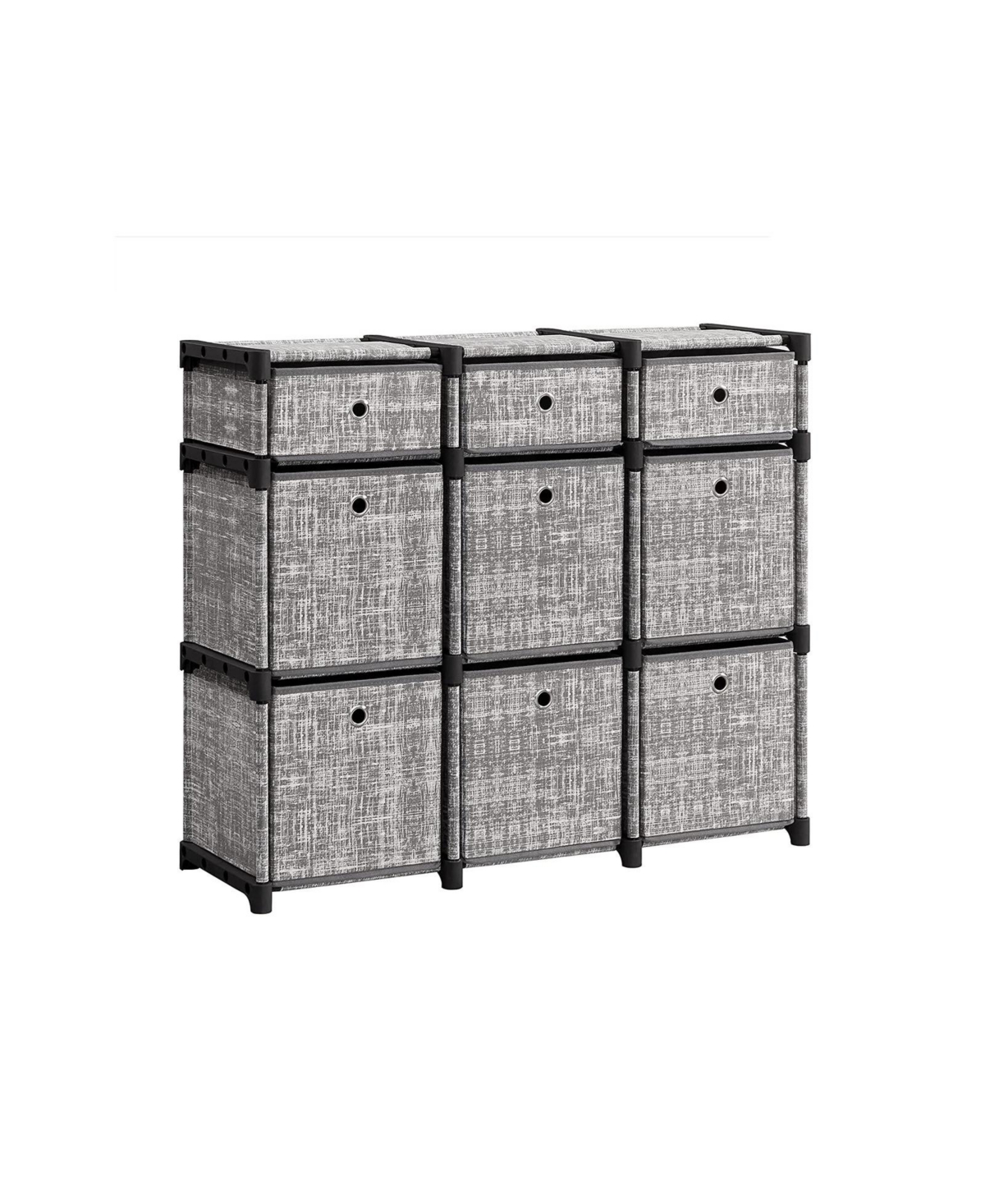 Grey Organizer With 9 Storage Boxes, Storage Unit, For Bedroom, Living Room, Entryway - Grey