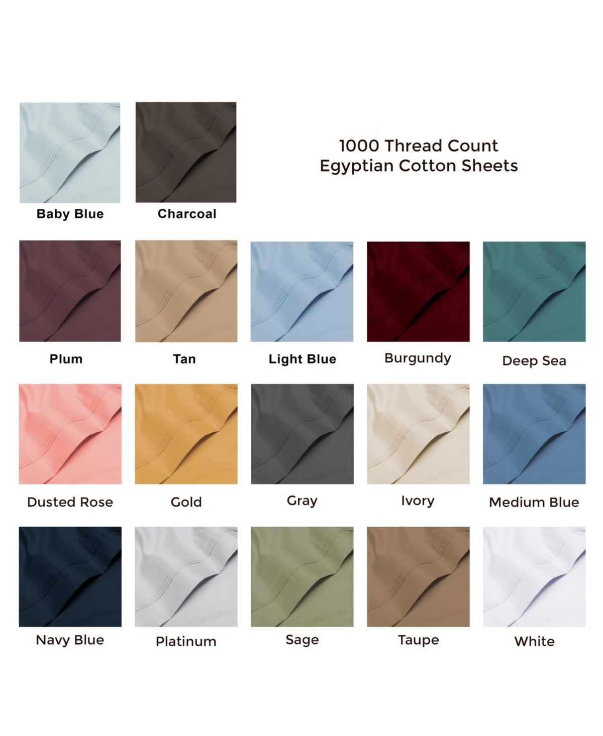 Superior Egyptian Cotton 1000 Thread Count Extra Deep Pocket Solid Sheet Set,