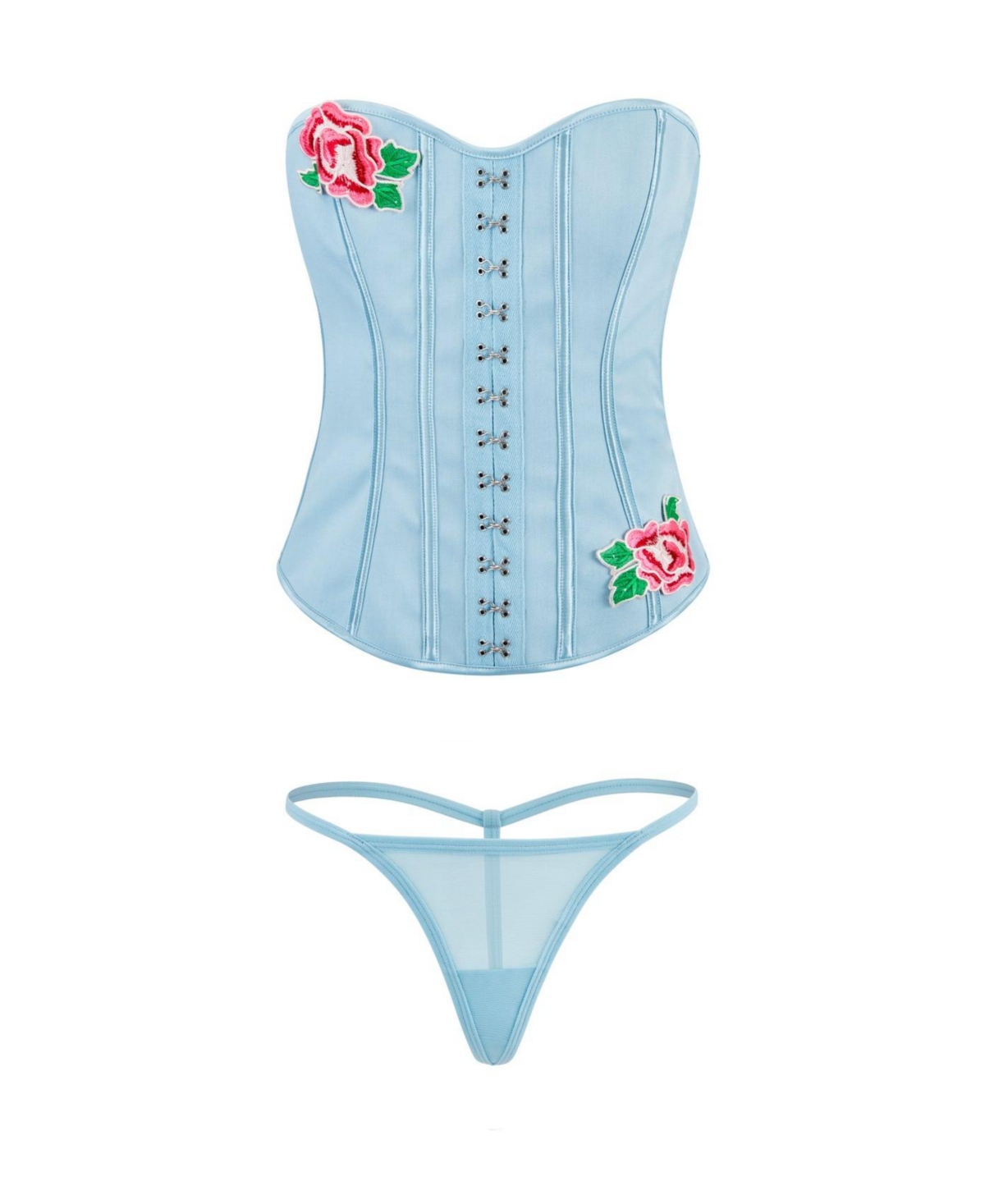 Adore Me Plus Size Constantina Sweetheart Corset & G-string Set