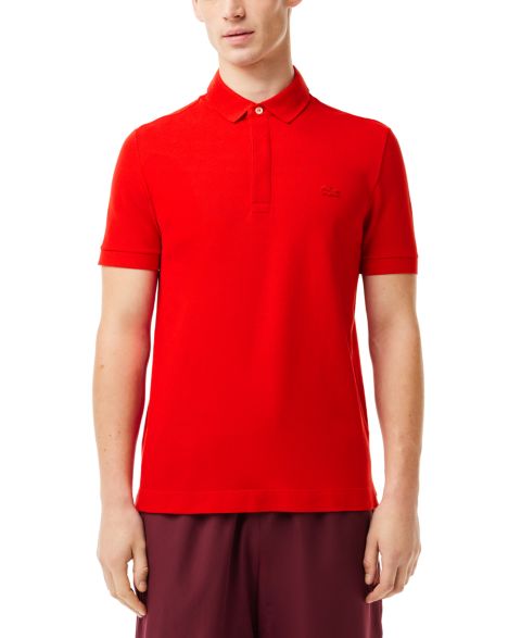 Мужское поло Lacoste Stretch Cotton Paris Polo Shirt, цвет: 240 Средний красный