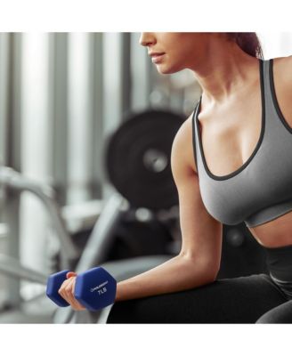 Neoprene Dumbbell Hexagon Hand Weights, 7 lb Pair - 14 lb Total