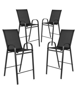 4 Pack Outdoor Barstools With Flex Comfort Material-Patio Stool