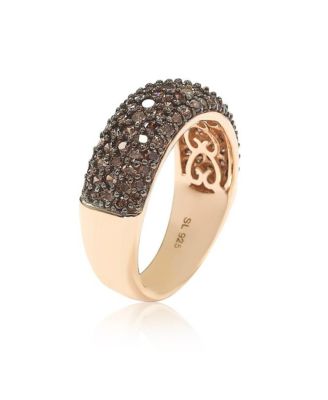 Suzy Levian Sterling Silver Cubic Zirconia Thick Pave Band