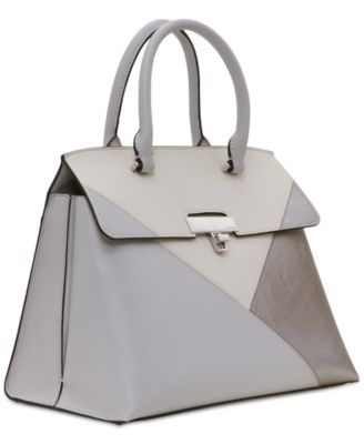 Becky Metallic Colorblock Turnlock Convertible Satchel