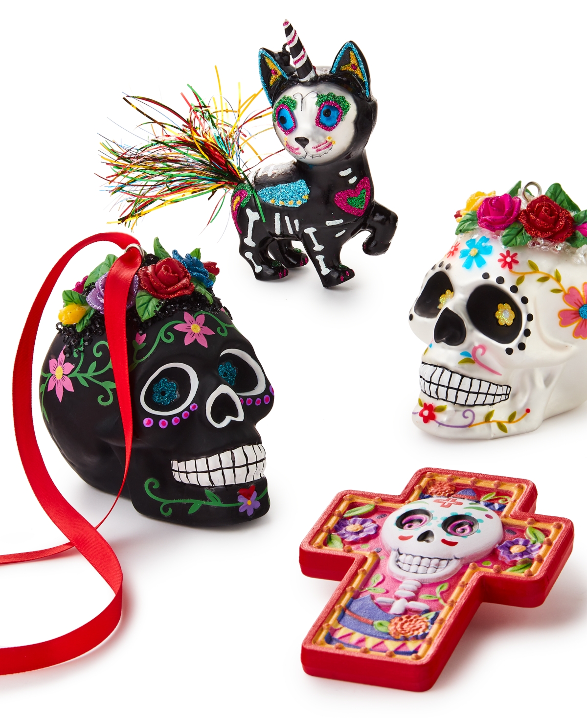 Holiday Lane Day of the Dead Skull Maracas Plater Ornament, Exclusively at Macy's