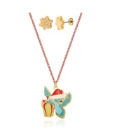 Disney Lilo and Stitch Christmas Necklace and Earring Set - Red, blue, yellow
