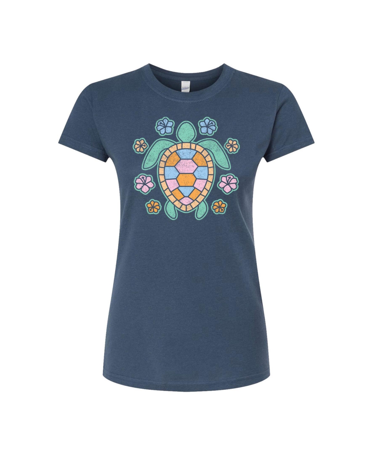 Trendy Juniors Turtle Flower Graphic Tee - Blue