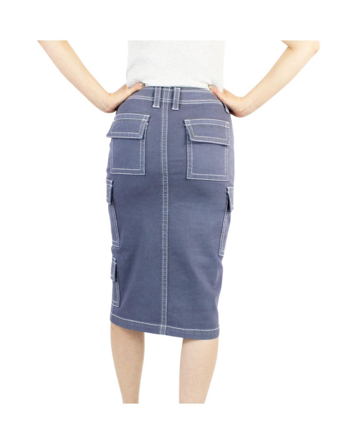 Women's Slate Cargo Skirt - Slate grey