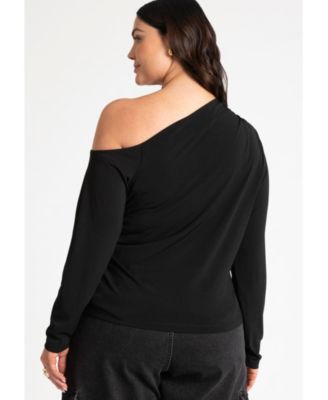 Women's One Shoulder Tee With Ruching