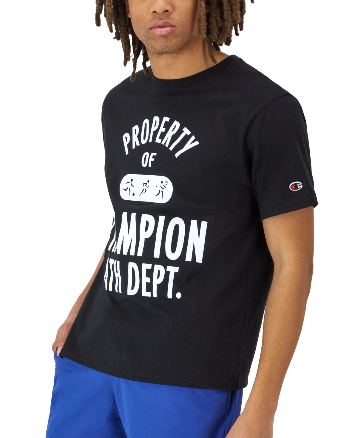 Champion Men's Classic Athletic Department Logo T-Shirt