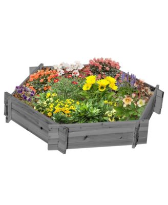 Wooden Raised Garden Bed Hexagon Screwless Planter