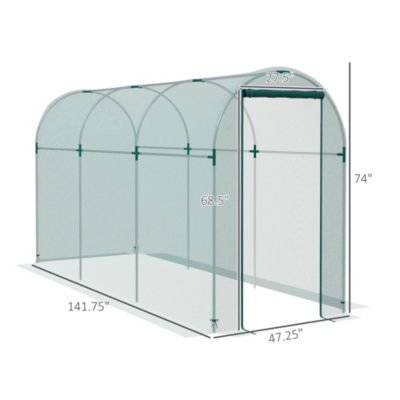 4' x 12' Plant Protection Tent Crop Cage with Door,