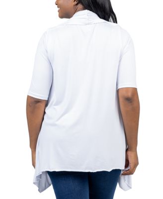 Plus Size Elbow Length Open Front Cardigan Sweater