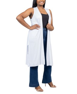 Plus Size Asymmetric Open Front Cardigan Sweater