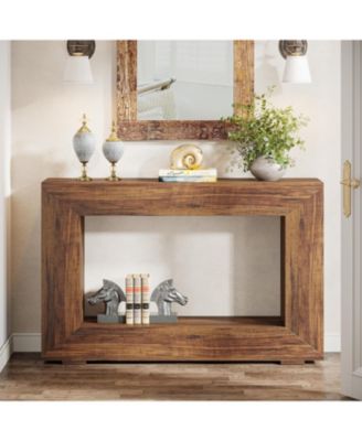 Farmhouse Console Table, 47 Inches Entryway Console Table with Storage, Industrial Hallway Accent Table for Living Room, Entrance