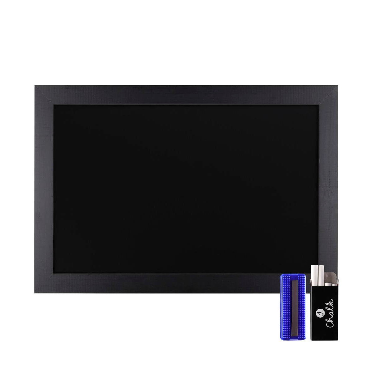 Wall Mounted Magnetic Chalkboard with Wooden Frame - Solid white