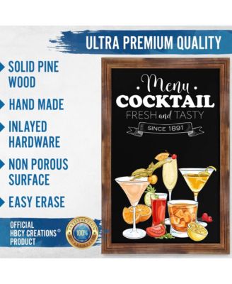 Wall Mounted Magnetic Chalkboard with Wooden Frame