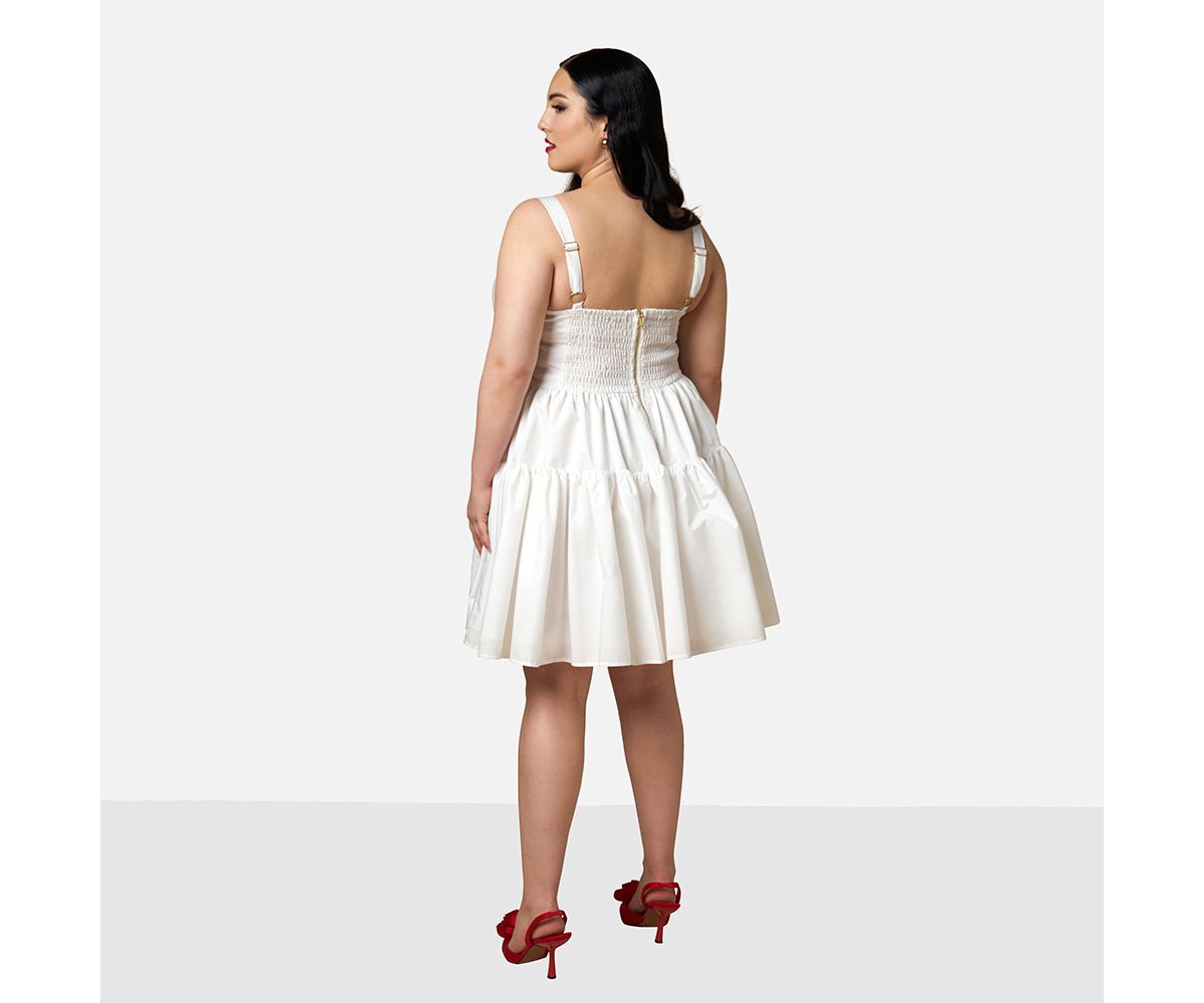 Rebdolls Plus Size Peony Corset Mini Skater Dress