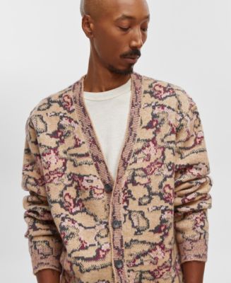 トップス 19ss/JACQUARD GRAPHIC CARDIGAN/3 Mode of One Men's Relaxed-Fit Abstract Jacquard Cardigan, Created