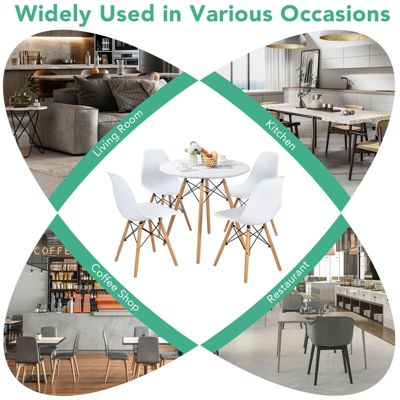 5 Pieces Table Set With Solid Wood Leg For Dining Room