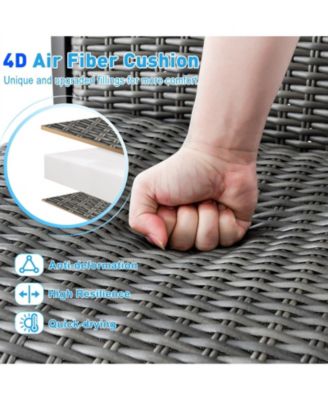 2 Pieces Patio Swivel Bar Chair Set with Quick Dry 4D Air Fiber Cushion