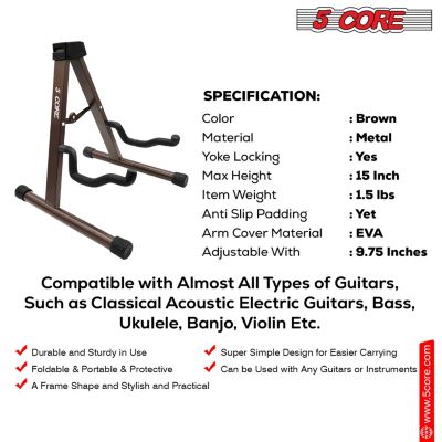 Double Guitar Stand Floor Adjustable Heavy Duty A Frame Folding Acoustic Electric Bass Mandolin Banjo Violin Holder Stands