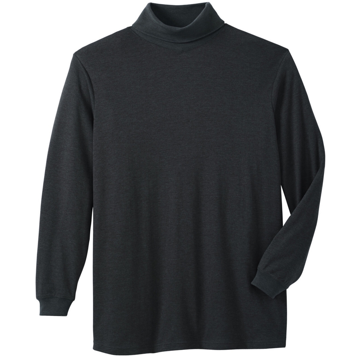 Big & Tall Turtleneck Long-Sleeve Tee - Heather grey