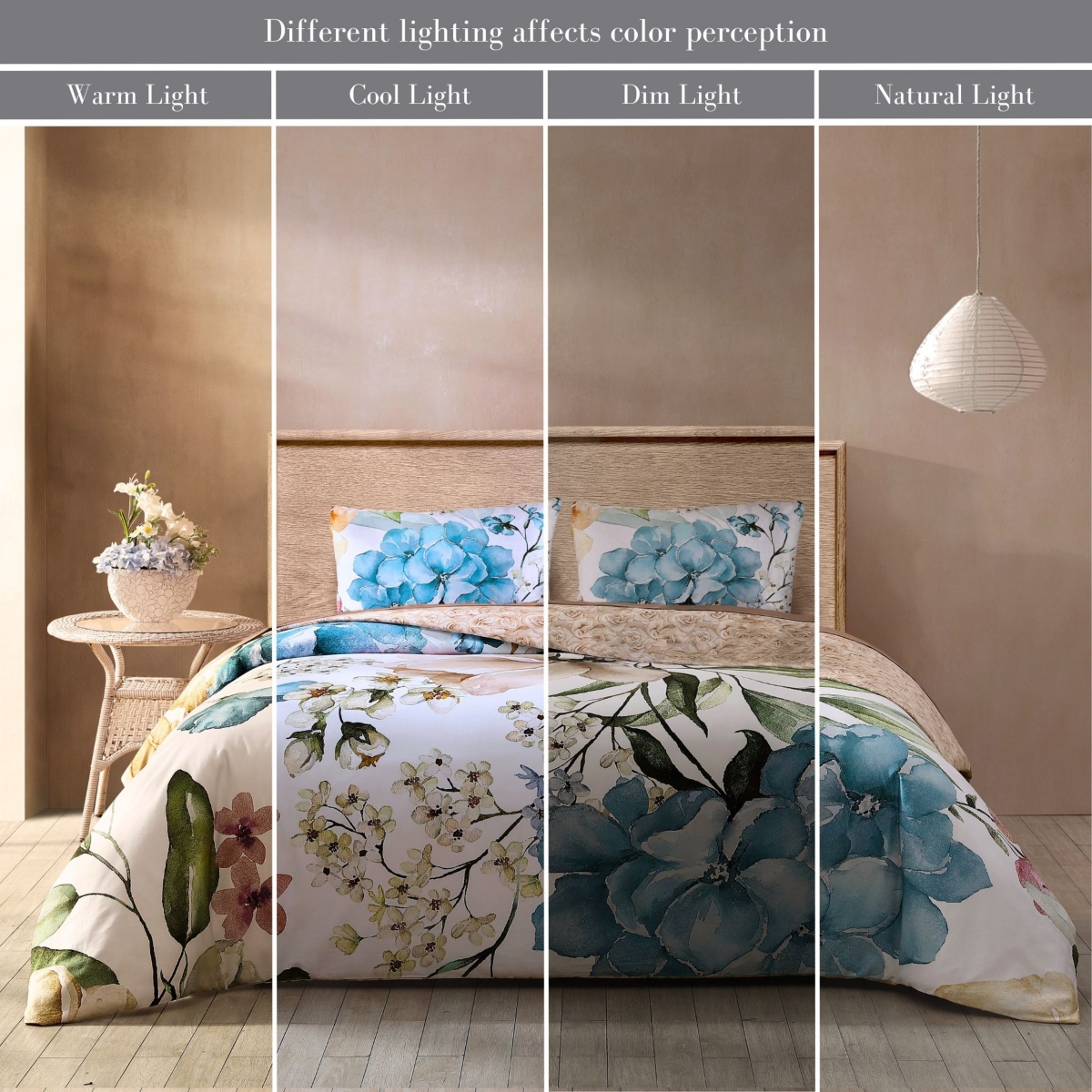 Bebejan Maia Bedding 200 Thread Count 100% Cotton Sateen 3 Piece Reversible Duvet Cover Set