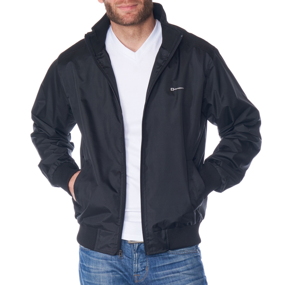Alpine Swiss Men's Lightweight Bomber Jacket Casual Windbreaker Varsity Coat