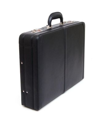 Mens Briefcase Expandable Genuine Leather Attache Briefcase For Men Dual Combination Lock Business Case
