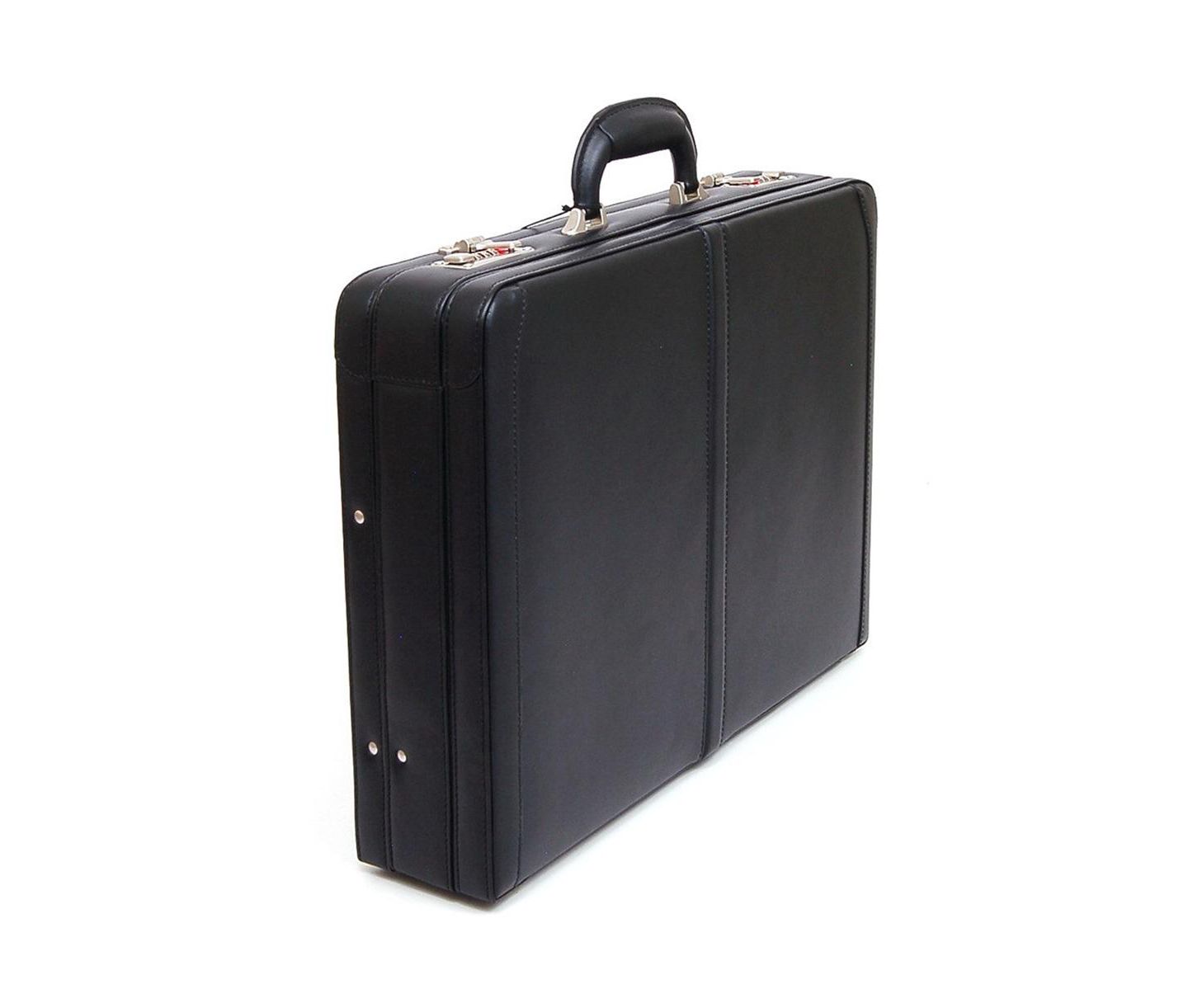 Мужская сумка Alpine Swiss Briefcase Expandable Genuine Leather Attache Briefcase For Men Dual Combination Lock Business Case, цвет: Чёрный — фото 8