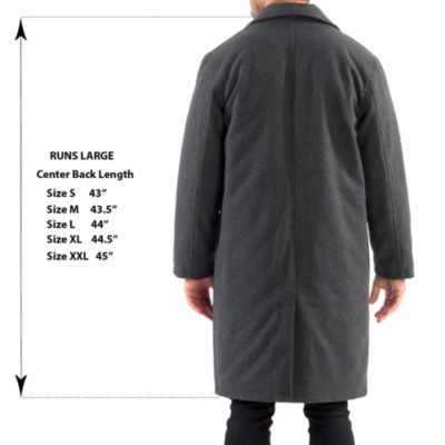 Men's Zach Men s Wool Blend Overcoat – Knee-Length Trench Coat, Runs Large for Layering Over Suits or Sweaters