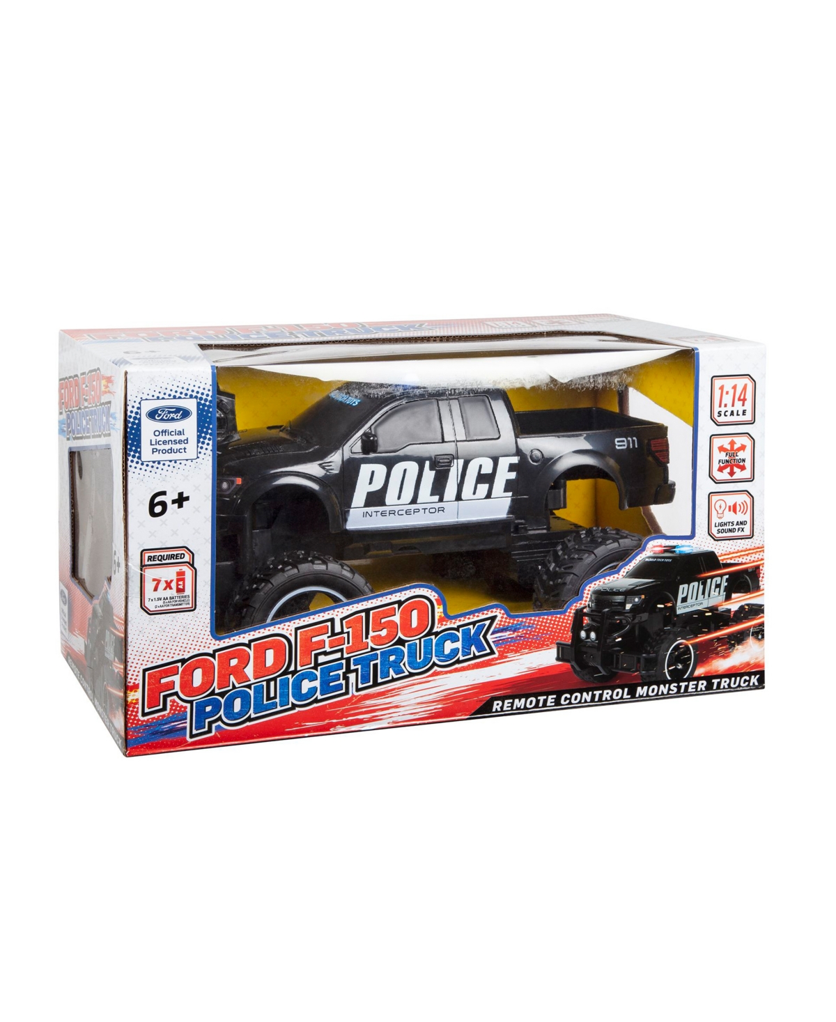 WORLD TECH TOYS OFFICIALLY LICENSED 1:14 FORD F150 SVT RAPTOR POLICE RC TRUCK