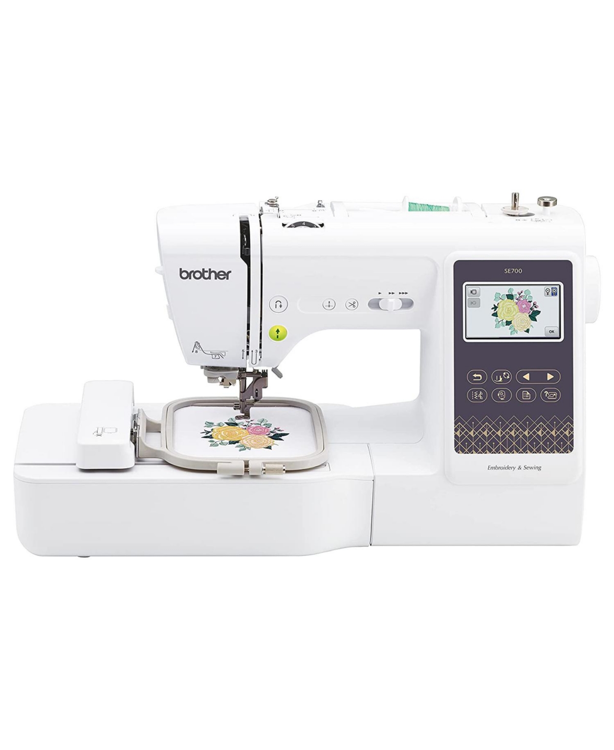 SE700 4" x 4" Computerized Sewing and Embroidery Machine - White