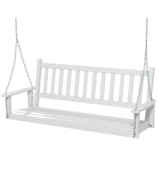 3-Person Wooden Outdoor Porch Swing Heavy Duty Patio Hanging Bench Chair