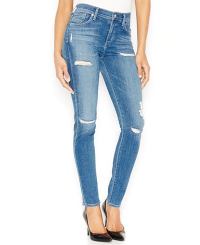 A Gold E Sophie Cannes Wash Distressed Skinny Jeans