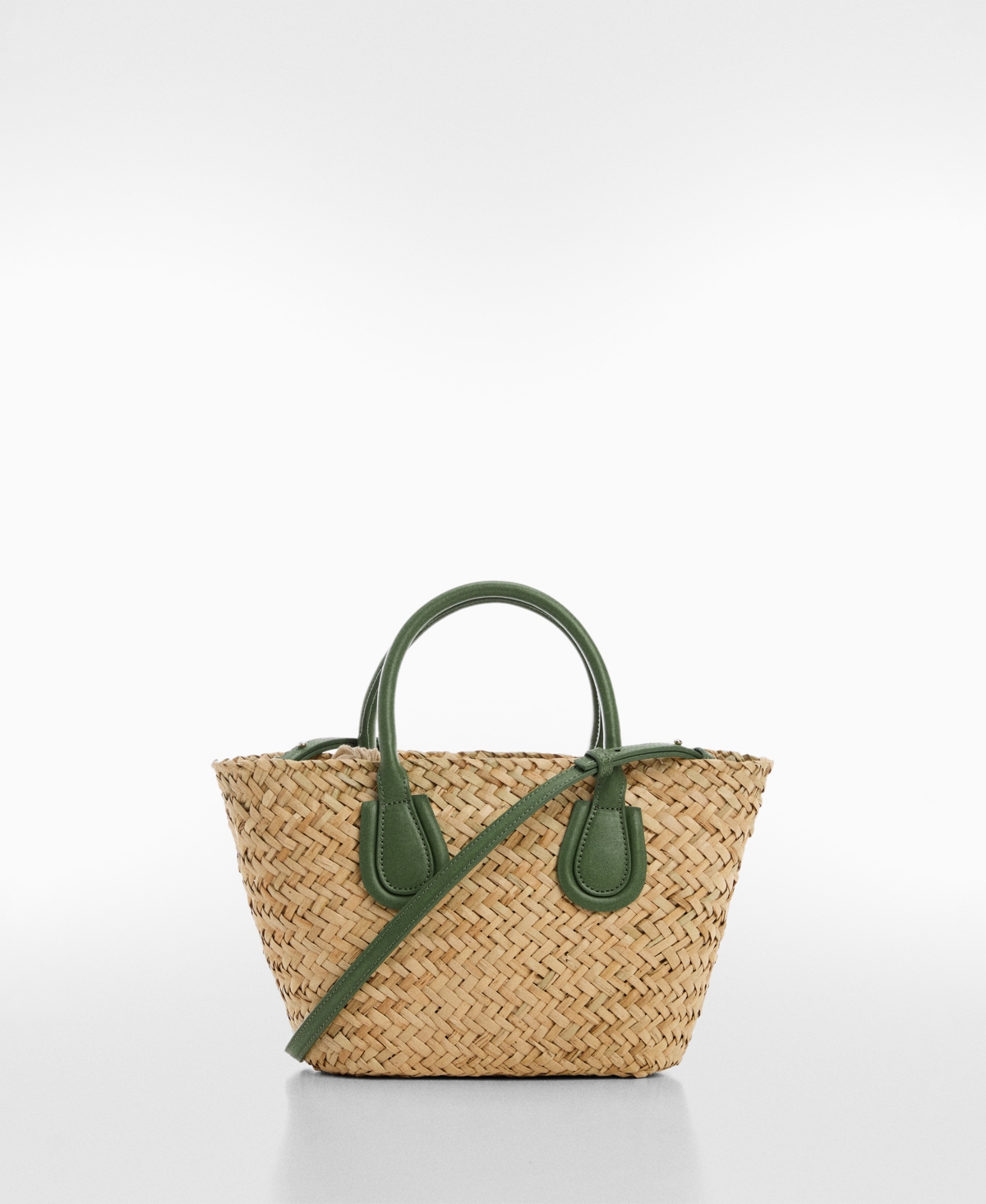 Mango Women's Natural Fibre Carrycot Bag In Green