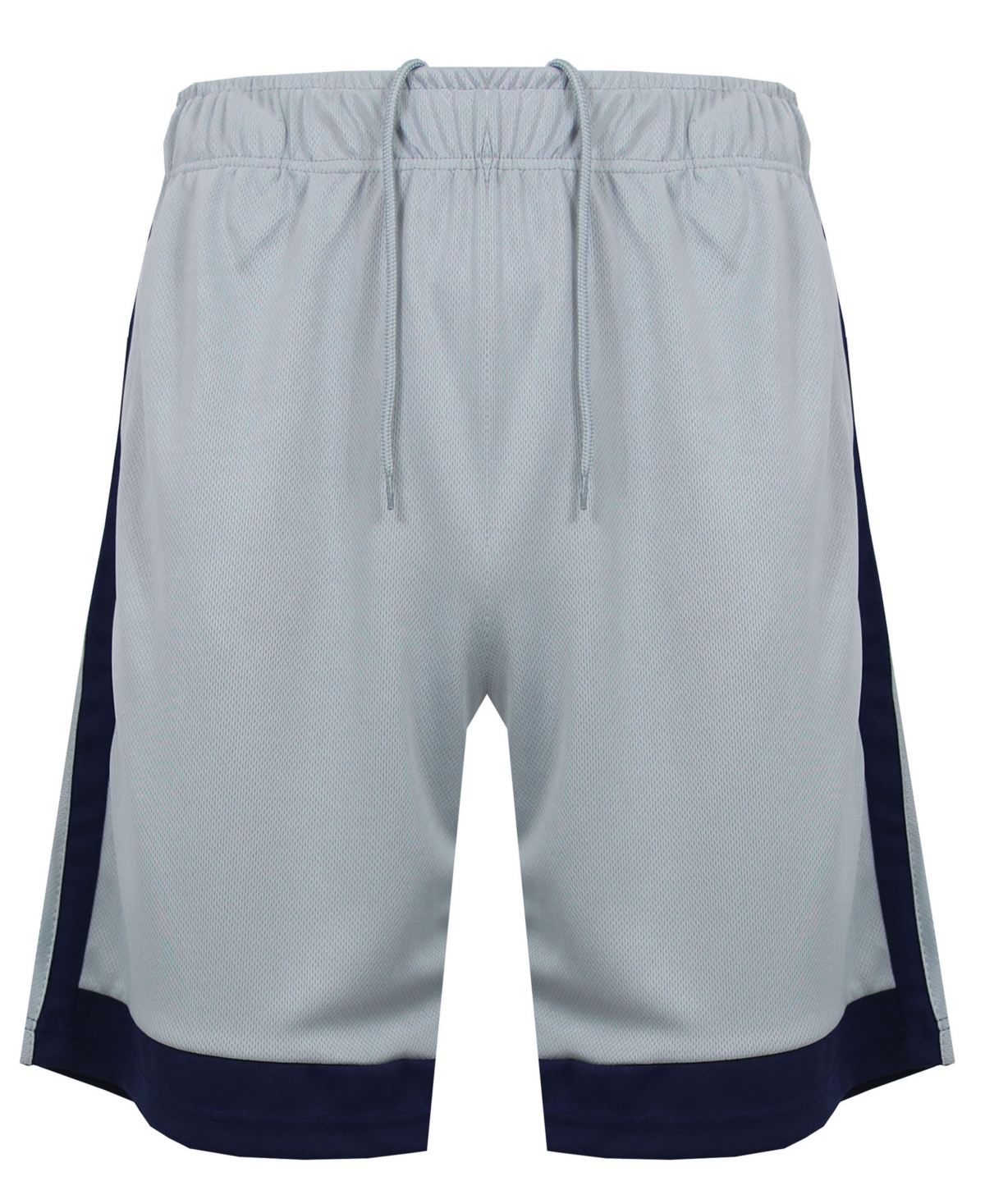Men's Premium Active Moisture Wicking Workout Mesh Shorts With Trim - Silver/Navy