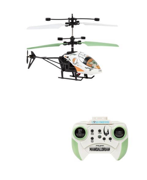 Детская игрушка World Tech Toys Star Wars The Mandalorian Baby Yoda Motion Sensor LED Light RC Helicopter