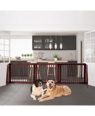 Folding Adjustable Free Standing 3 Panel Wood Fence