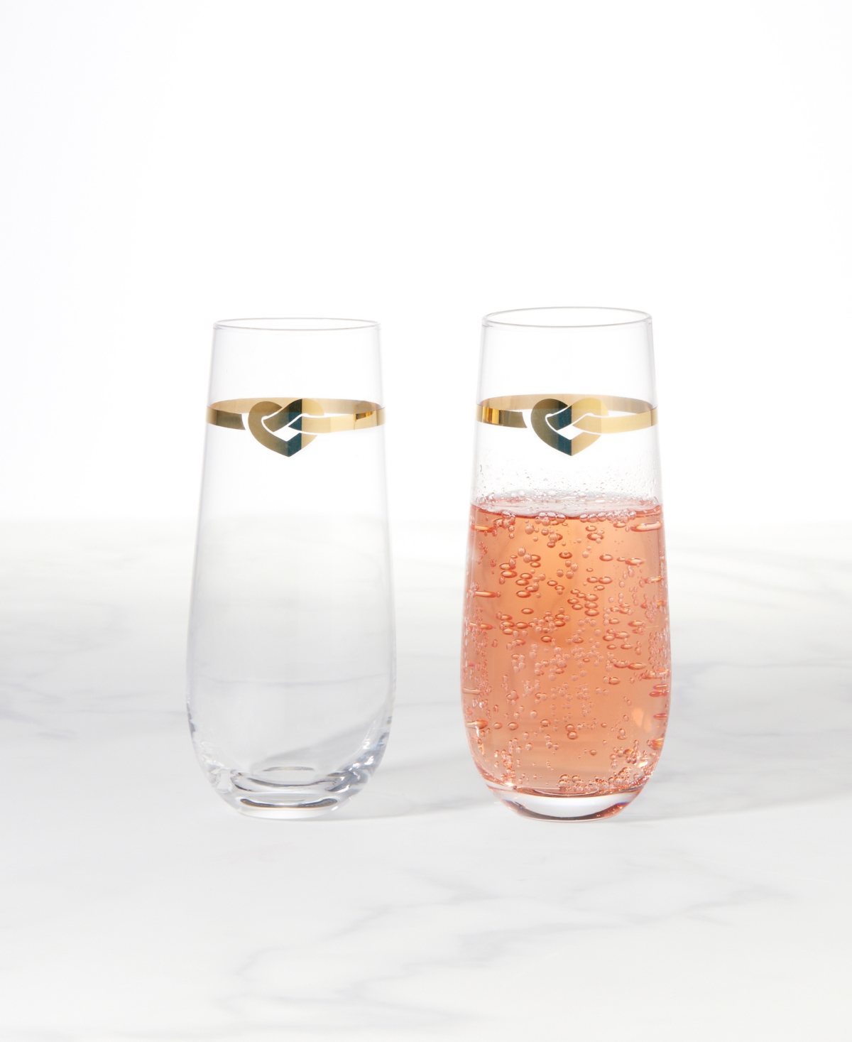 Kate Spade New York Loves Me Knot Stemless Flutes, Set Of 2 In No Color